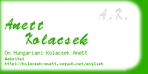 anett kolacsek business card